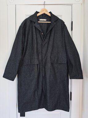 Longway California Oversized Peacoat in Black Denim - Unworn